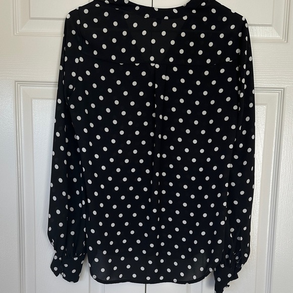 Express Black and White Polka Dot Blouse Size S - Picture 5 of 5